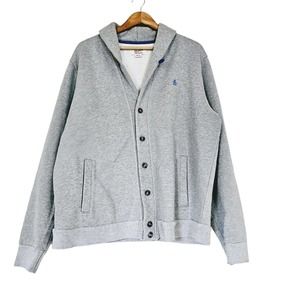 Original Penguin Mens Button Up Cardigan Jacket Size XXL Pockets Fleece Gray